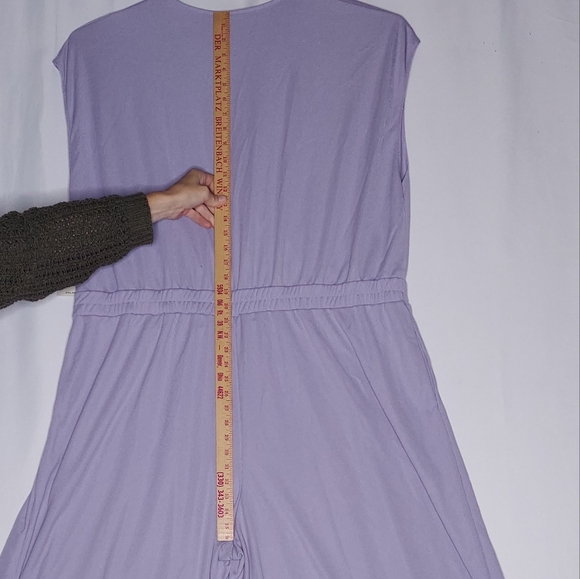 Halara Jumpsuit Women‎ 3X Wide Leg Vneck Light Purple Pastel Stretch Waffle Knit - Picture 10 of 12